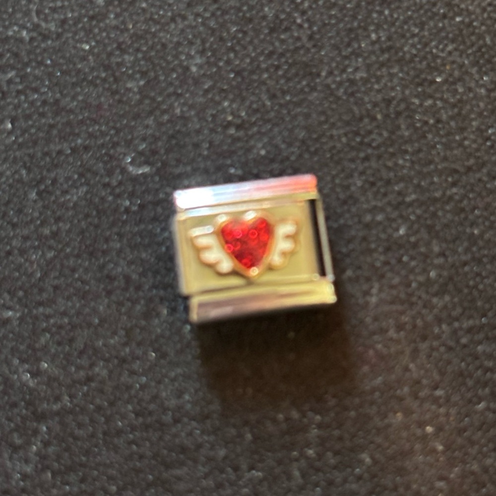 Italian Modular Heart Charm Bracelet with Wings